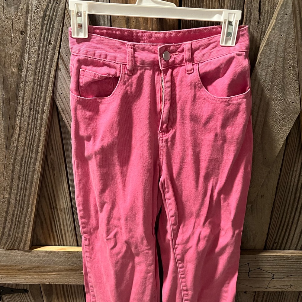 SHEIN Pink Straight Leg Women's Jeans